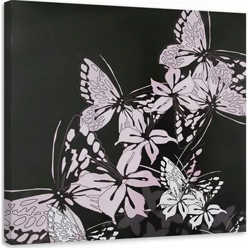 Obraz OBRAZ NA PLÁTNĚ SVĚTLE RŮŽOVÍ MOTÝLI 30x30