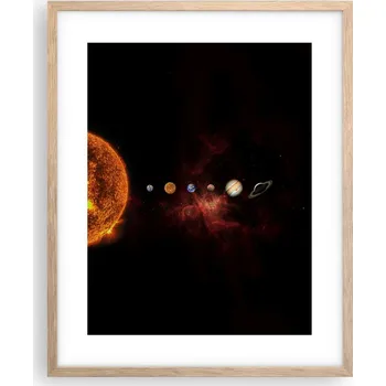 Obraz Obraz plakát na zeď v rámu světlý dub 40x50 vesmír obrazy do obývacího pokoje
