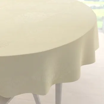 ubrus Teflonový kulatý ubrus TF-104 Světle vanilkový zámecký vzor Ø 40 cm
