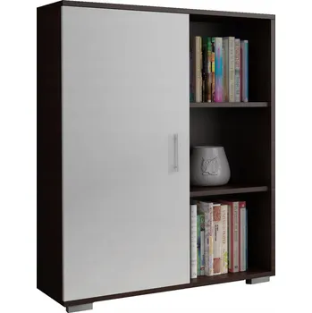 Komoda Stojací skříňka komoda 6 POLIC WENGE BÍLÁ 80 CM