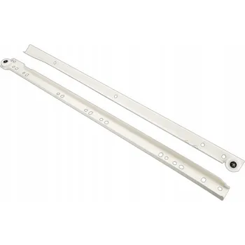 Ocelová rolková lišta bílá, Nosnost až 25 kg, částečný výsuv, 450 mm