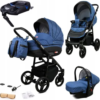 Kočárek Dětský kočárek 4v1 BabyLux Axel Alu - sportovní kočárek, hluboká korba, autosedačka, základna ISOFIX