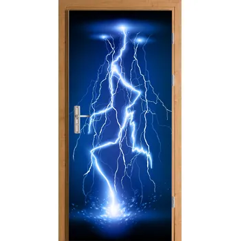 Fototapeta Samolepka na dveře samolepicí noční blesky bouře