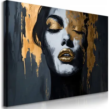 Obraz OBRAZ NA PLÁTNĚ ŽENA PORTRÉT ABSTRAKCE NA ZEĎ DO OBÝVÁKU 90x60