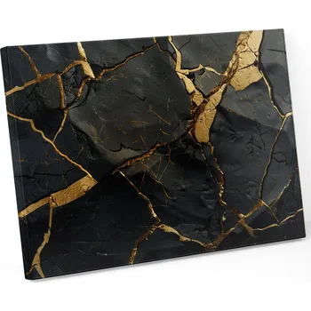 Obraz Obraz na plátně DO OBÝVÁKU VELKÝ 150x100 VZORY MRAMOR ZLATO XXL