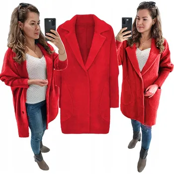 Dámské spodní prádlo Soprato dámský červený kabát oversize bez kapuce krátký, jarní, přechodný, univerzální velikost
