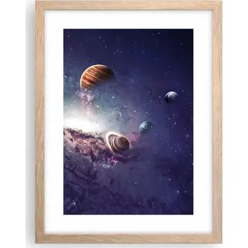 Obraz Obraz plakát v rámu světlý dub do obýváku 30x40 vesmír plakáty na zeď