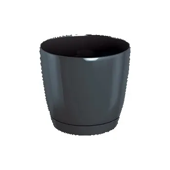 Květináč Květináč Coubi Round s miskou grafitový, varianta 18 cm