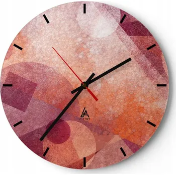 Hodiny Velké nástěnné hodiny 40x40 Abstrakce Skleněné hodiny Kulatý Tiché