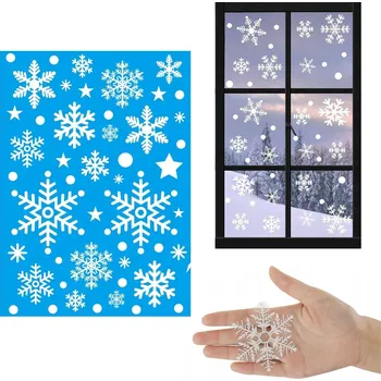 Vánoční dekorace VÁNOČNÍ NÁLEPKY VÁNOČNÍ OZDOBY NA OKNA SNĚHOVÉ SNĚHOVÉ VLOČKY
