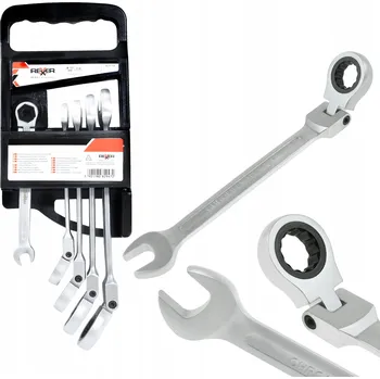 Klíč OČKOPLOCHÉ KLÍČE S RÁČNOU LÁMACÍ CRV 5KS