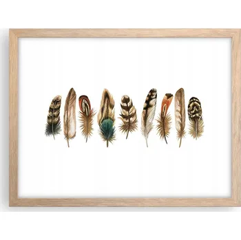 Obraz Obraz plakát v rámu světlý dub do obýváku 40x30 ptačí pero foto na zeď