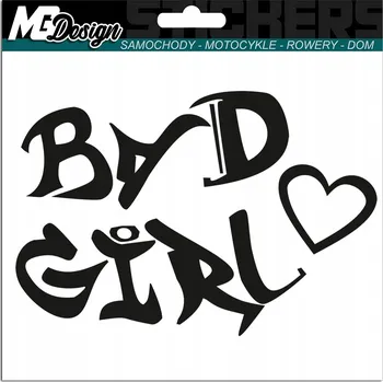 Samolepicí dekorace na vozidlo NÁLEPKA na auto BAD GIRL ZLÁ HOLKA 15x10