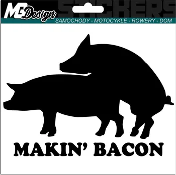 Samolepicí dekorace na vozidlo SAMOLEPKA na auto MAKIN BACON PRODUKCE 15x11 cm
