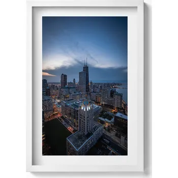 Obraz Dekorativní obraz v rámu na zeď do obýváku Fotografie města Chicago 40x60 cm