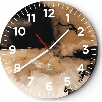 Hodiny Kuchyňské nástěnné hodiny 30x30 Abstrakce Moderní skleněné hodiny Tiché