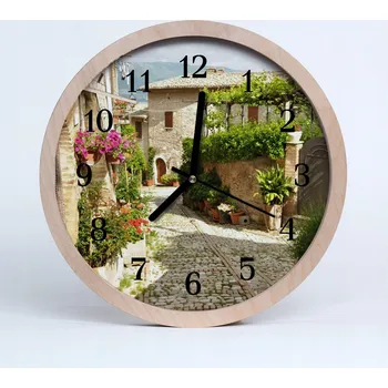 Hodiny Rustikální nástěnné hodiny loft Květinová alej Město