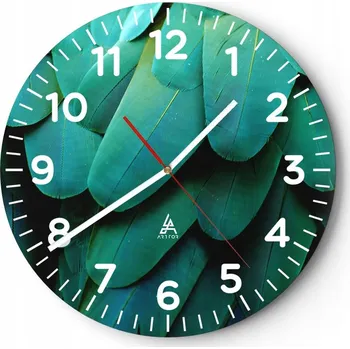 Hodiny Nástěnné hodiny do obýváku 40x40 List Kulatý Skleněné hodiny Loft Tiché