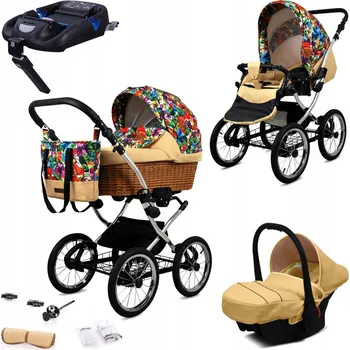 Kočárek BabyLux Dětský kočárek 4v1 Classic (hluboký, sportovní, autosedačka)