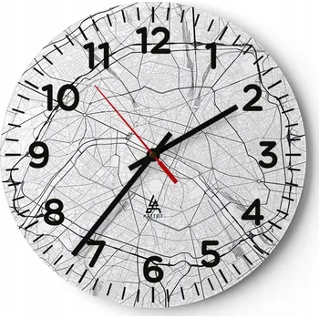 Hodiny Kuchyňské nástěnné hodiny 30x30 Město Moderní skleněné hodiny do obýváku Tiché
