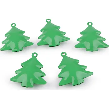 Vánoční dekorace Rolničky stromeček, hvězda Varianta: 4 zelená stromeček, Balení: 5 ks