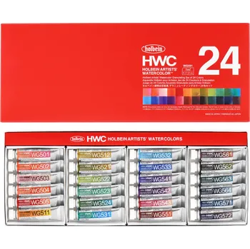 Vodová barva Akvarelové barvy Holbein Granulating 5 ml, sada 24 ks