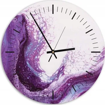 Hodiny Nástěnné hodiny KULATÝ Fotoobraz 80cm Fialový mramor