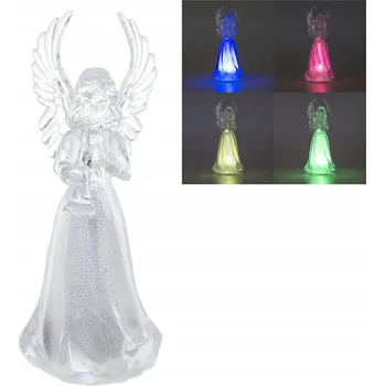 Vánoční dekorace Figurka Anděl Vánoční svítící RGB 12 cm