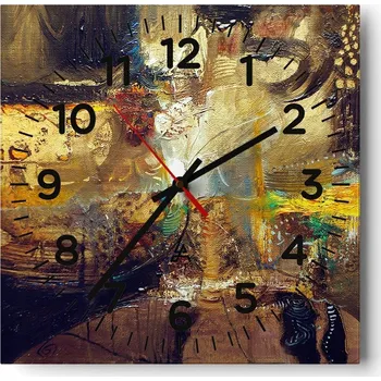 Hodiny Nástěnné hodiny do obýváku 40x40 Abstrakce Tiché hodiny Skleněné hodiny Bez hlučnosti