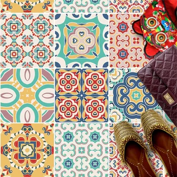 Fototapeta Samolepky na podlahové dlaždice 30x30 cm - tradiční portugalská mozaika