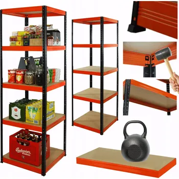 Dílenský regál Kovový regál skladový stojan HELIOS 180x50x50 cm 5 polic x 175 kg ODOLNÝ PL