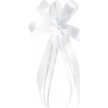 Svícen Ozdoba na svíčku, dekorace na svíčku bílá mašle