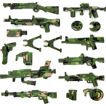 Vrták KAMUFLÁŽOVÉ ZBRANĚ 1080 dílků sada stavebnice Deco Mariage