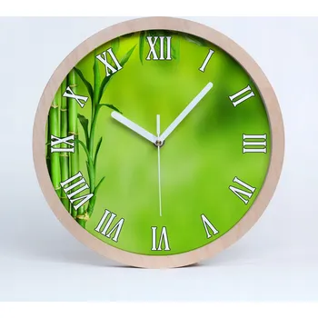Hodiny Nástěnné hodiny dřevěné římské bambusové fi 30 cm
