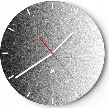 Hodiny Nástěnné hodiny do kuchyně 30x30 Černo-bílé skleněné hodiny do obýváku Tiché