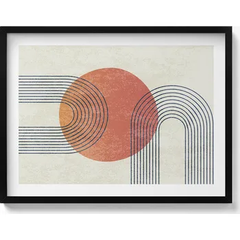 Obraz Obraz v rámu na zeď Moderní umění linie a kruh 80x60 cm