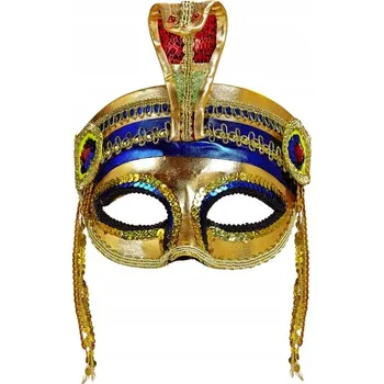 Karnevalová maska Benátská maska na oči Widmann WI07789, látka, starožitný vzhled, zlatá