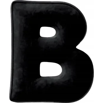 Polštář Polštář velurový písmeno B, 40 cm VELKÝ - černý