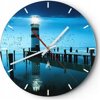 Hodiny Nástěnné hodiny do kuchyně 30x30 Krajina Skleněné hodiny do obýváku Tiché