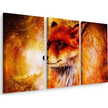 Obraz Obraz Tryptych PORTRET Lišky Hvězdy Dekor 60x40