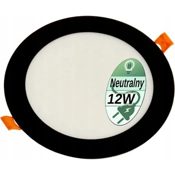 LED panel 12W 230V stropní svítidlo podomítkový Černý