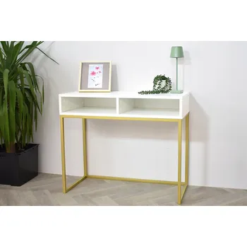 Toaletní stolek Toaletní Stolek zlatý rám + bílé police, KoyGarden - model II