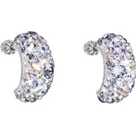 Stříbrné náušnice visací s krystaly Swarovski fialový půlkruh 31164.3