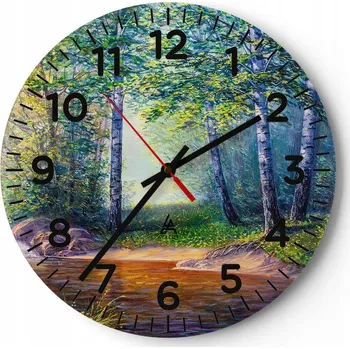 Hodiny Kuchyňské nástěnné hodiny 30x30 Krajina Moderní Skleněné hodiny do obýváku Tiché