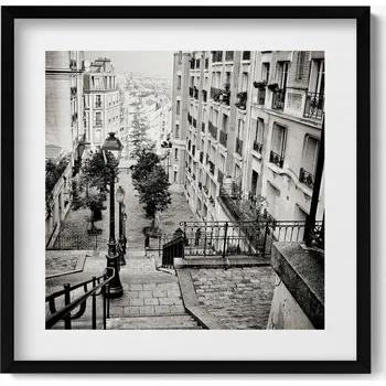 Obraz Moderní nástěnná dekorace Černobílý pohled na městskou uličku 50x50 cm