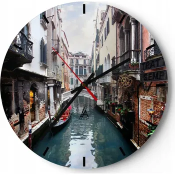 Hodiny Nástěnné hodiny do kuchyně 30x30 Město Skleněné hodiny do obýváku Loft Tiché