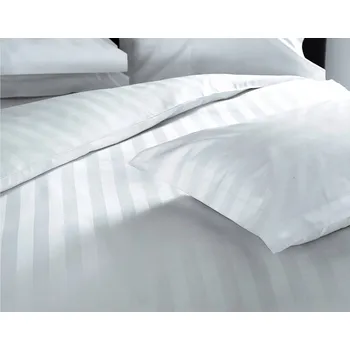 Povlečení Hotelové povlečení damašek 140x200cm 50x60 zip proužky 2 centimetry