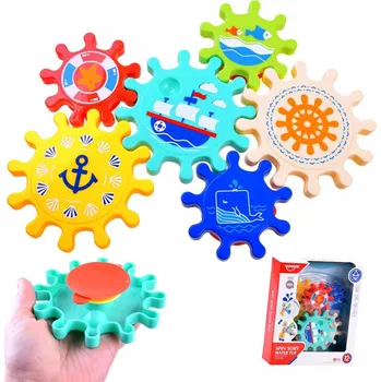 Hračka pro nejmenší Hračka do vody Huanger barevná ozubená kolečka