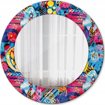 Zrcadlo Koupelnové zrcadlo s rámem Barevné čmáranice 50 cm