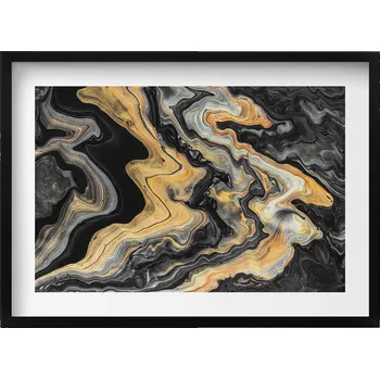 Obraz Dekorativní obraz v černém rámu na zeď Abstraktní struktura 70x50 cm